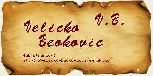 Veličko Beoković vizit kartica